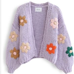 Chicwish lavendar chunky knit sweater
